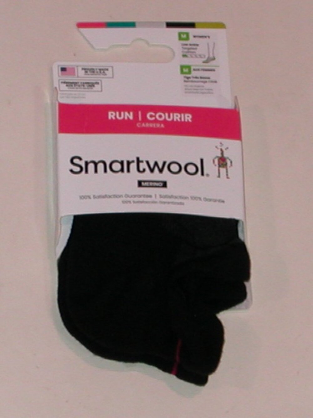 SmartWool Run Targeted Cushion Low Ankle Socks Women's Medium NWT Black